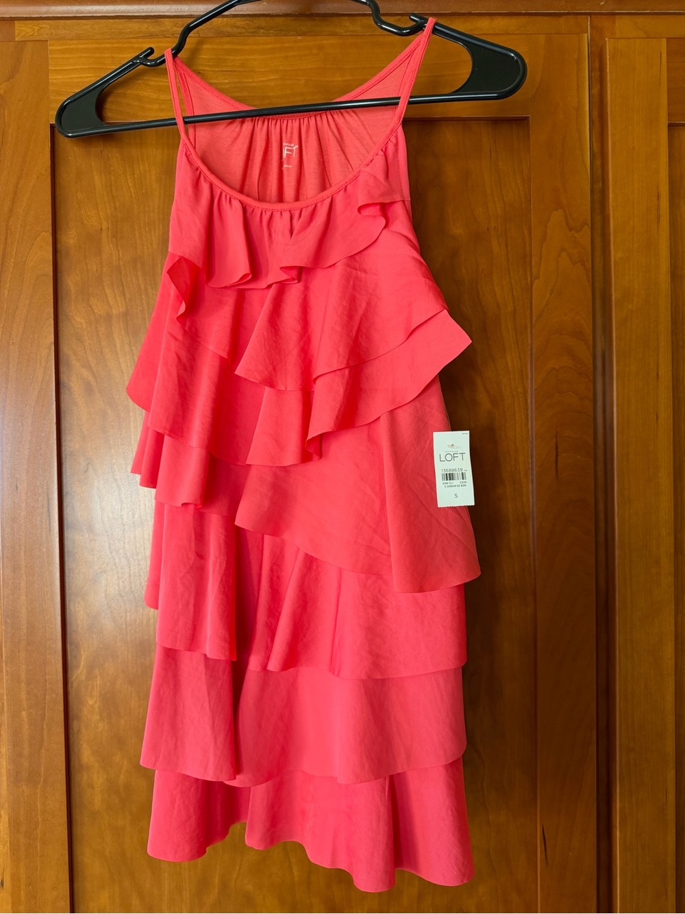 Ann Taylor LOFT Coral Ruffle Tiered Top